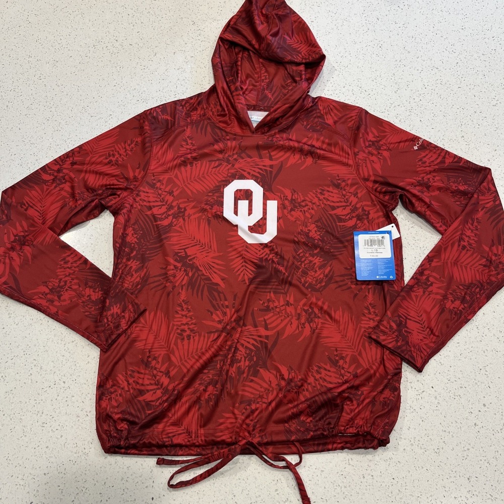 Columbia Women's CLG Summerdry Lightweight Printed Hoodie, Oklahoma , Large, New